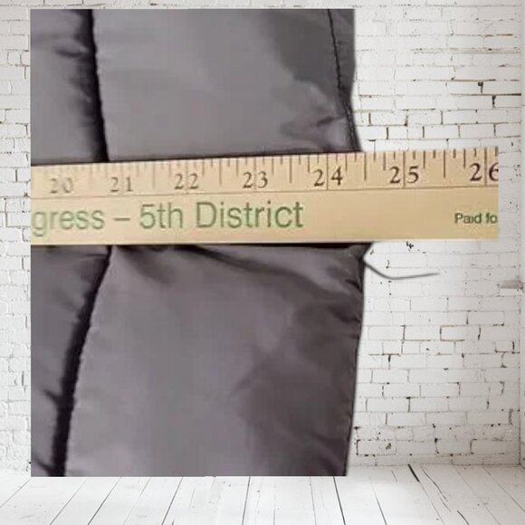 New York & Company Winter Jacket Gray Zip Front Pillow Collar No Belt - Picture 9 of 9